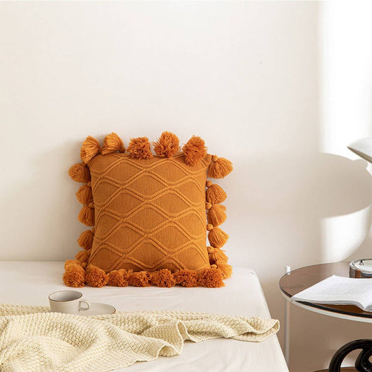 SOLID COLOR CORRUGATED TASSEL KNITTED PILLOW_CWMM2371