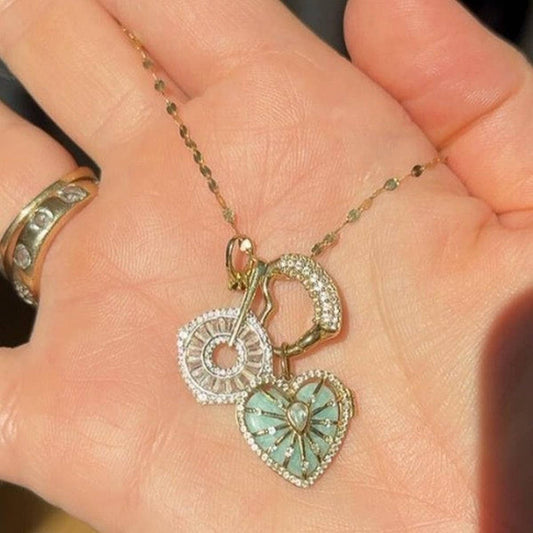 Gemstone Heart Locket Necklace ? Sparkling Love