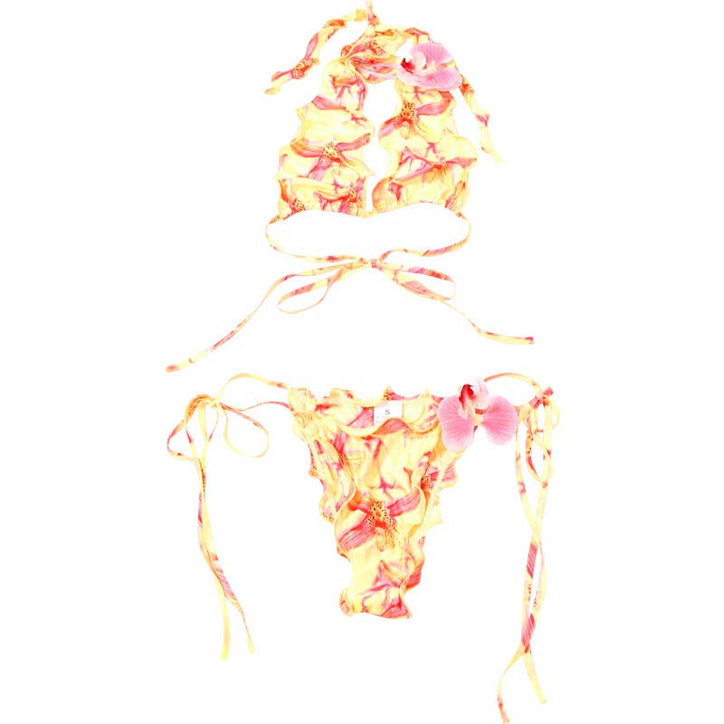 Sexy Halter Tie Floral Bikini Set