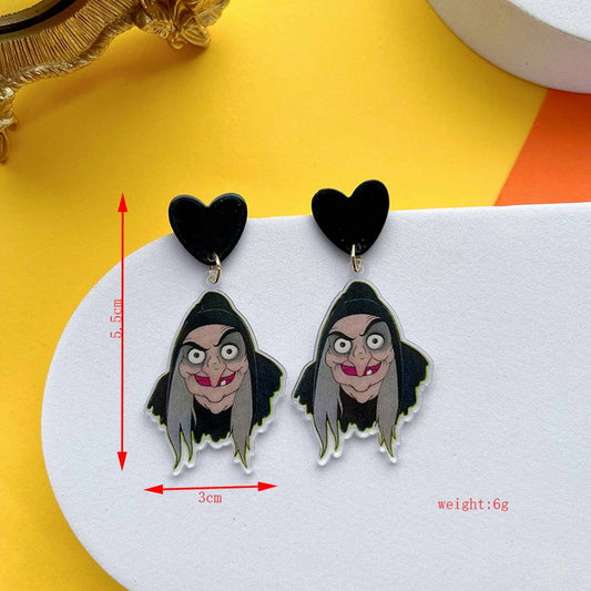 FUNNY HORROR SKULL GHOST EARRINGS