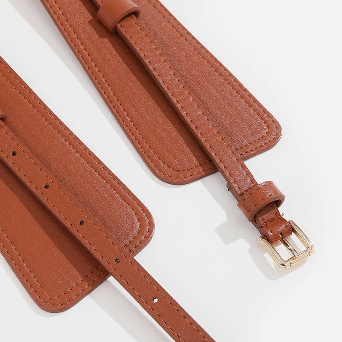 Alloy buckle waist-cinching wide belt