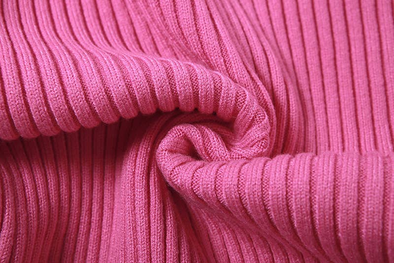 LONG SLEEVE LAPEL SOLID COLOR SLIM CROP KNIT TOP