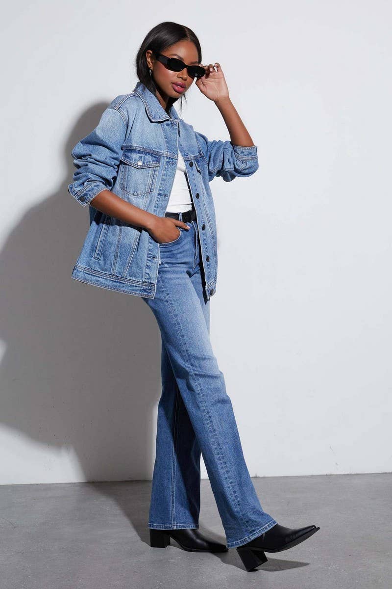 CWJT0074_WASHED DENIM LOOSE FIT LONG SLEEVE JACKET