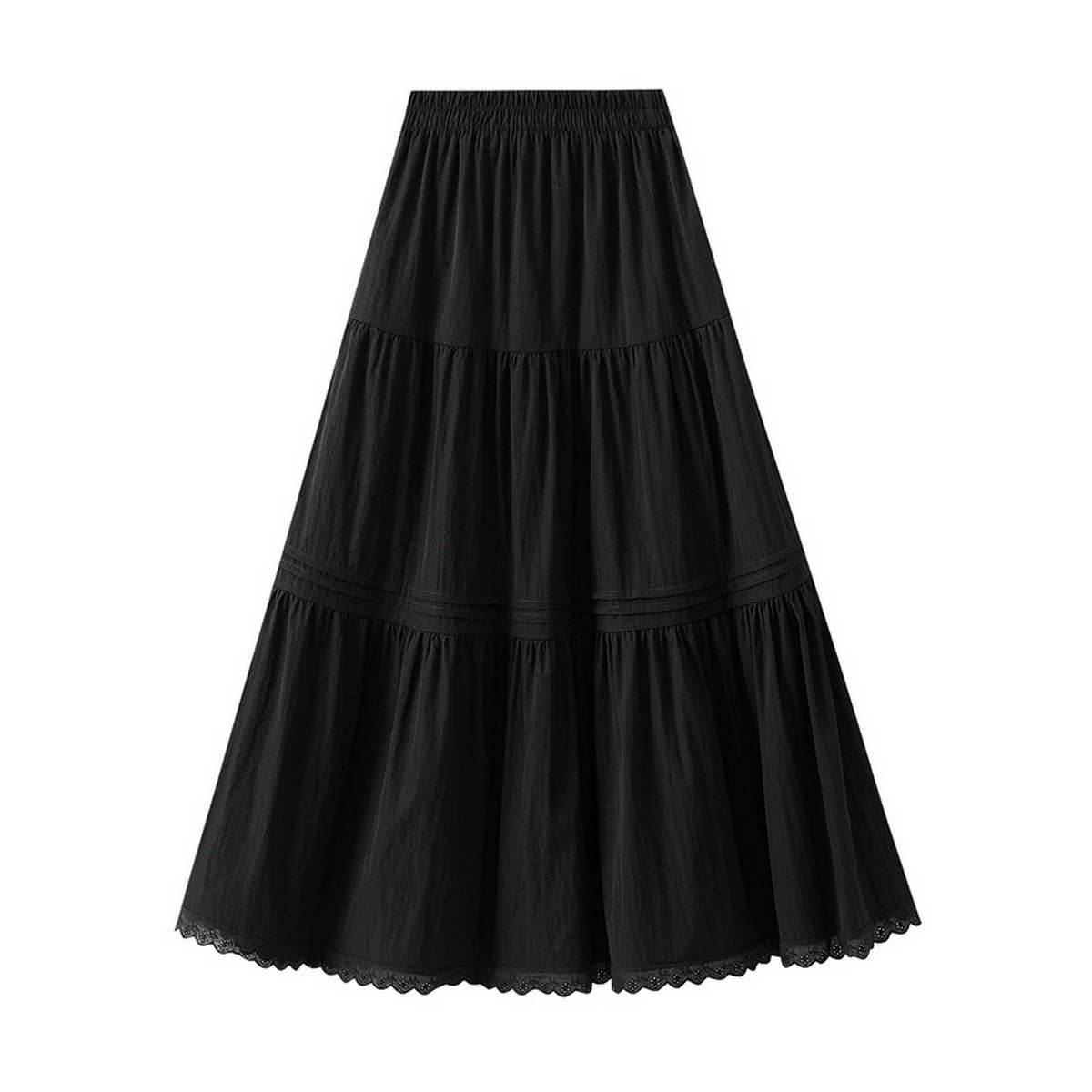 SWEET MIDI SKIRT WITH LACE TRIM