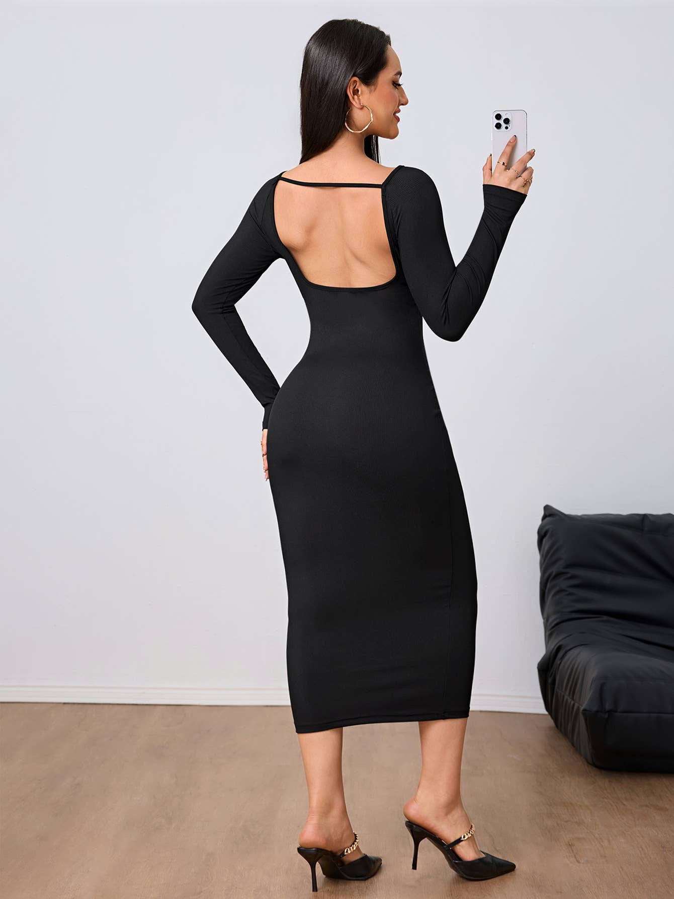 FASHION SIMPLE SEXY BACKPACKING BUTTOCK DRESS