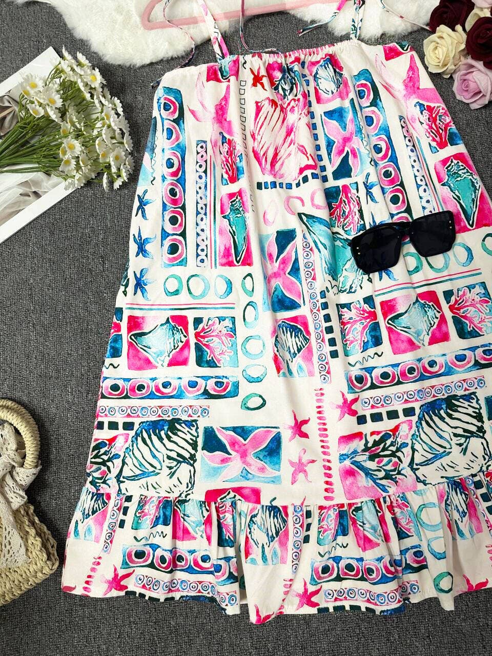 Sexy backless halter casual vacation dress