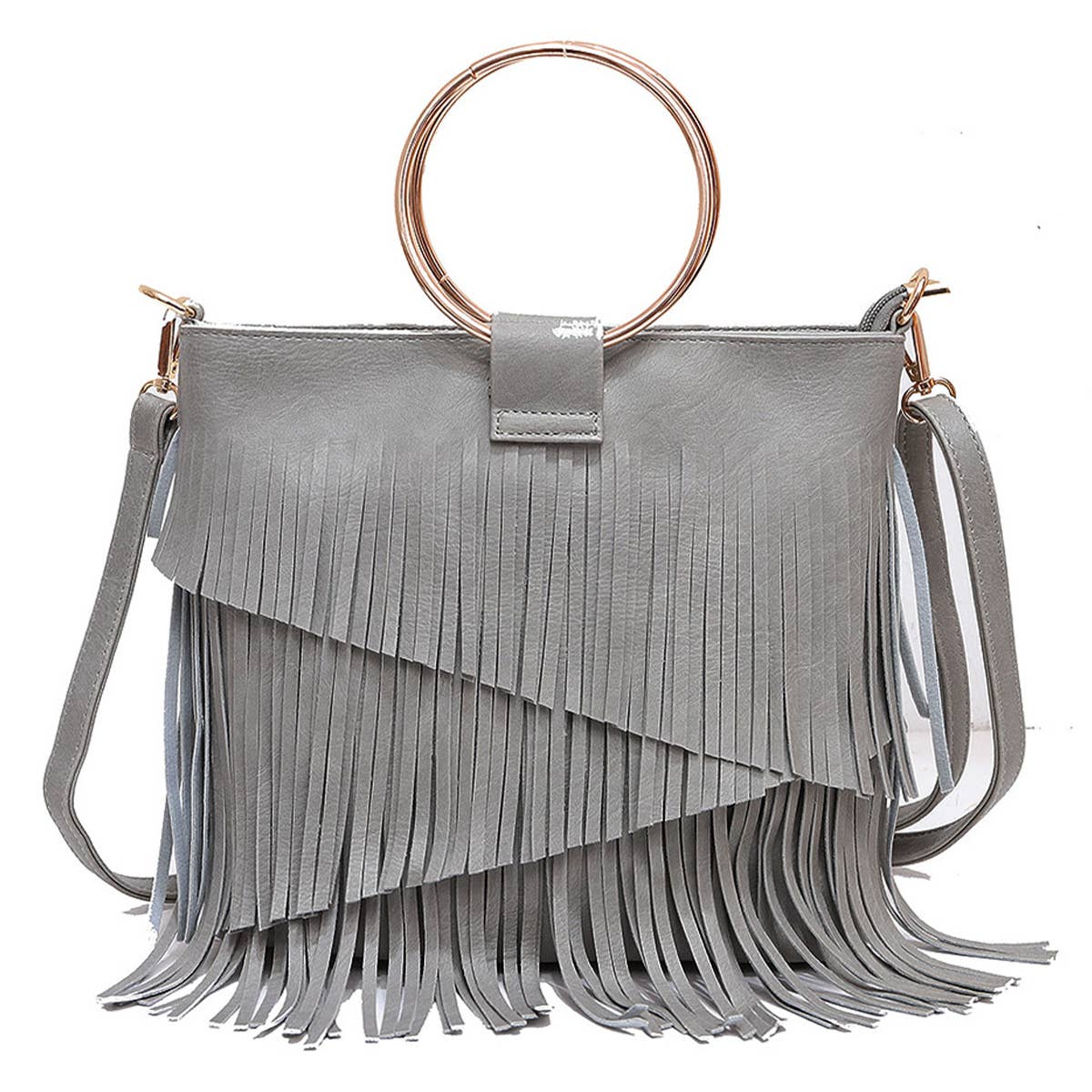 WOMEN FASHION TASSEL CLUTCHES SHOULDER BAG_CWAB0798