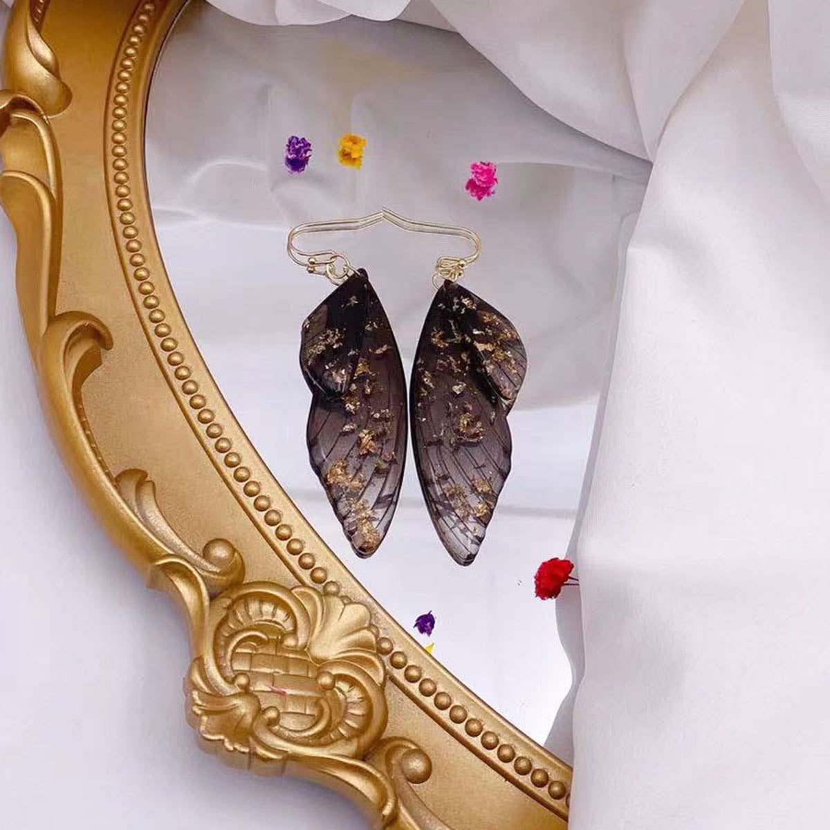 S925 Silver Cicada Wing Wing Butterfly Earrings