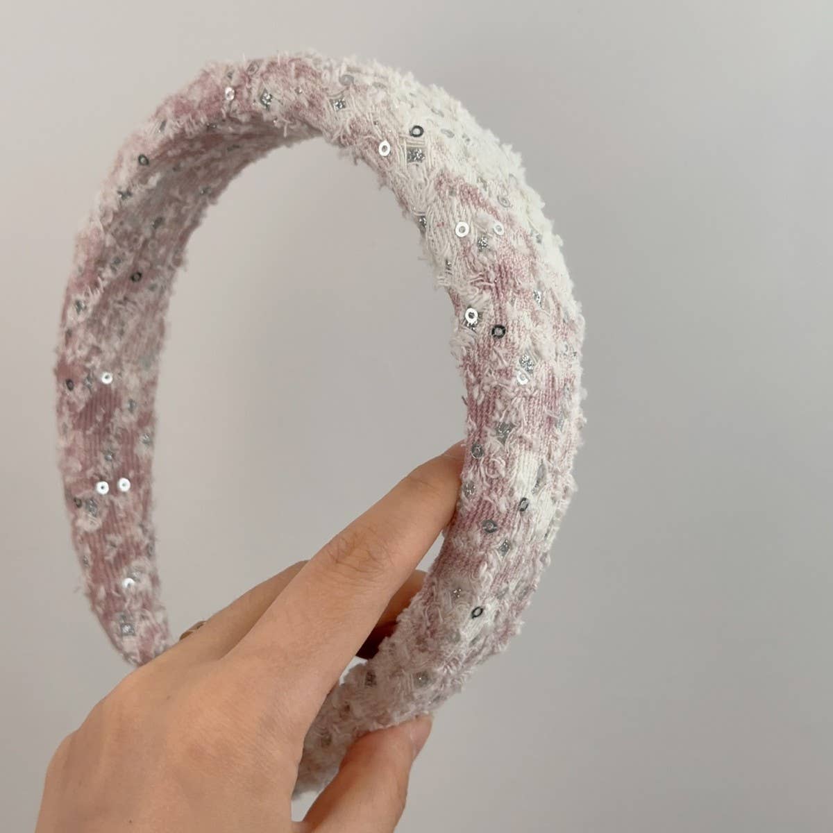 VINTAGE SEQUINED GIRLS DENIM HEADBAND