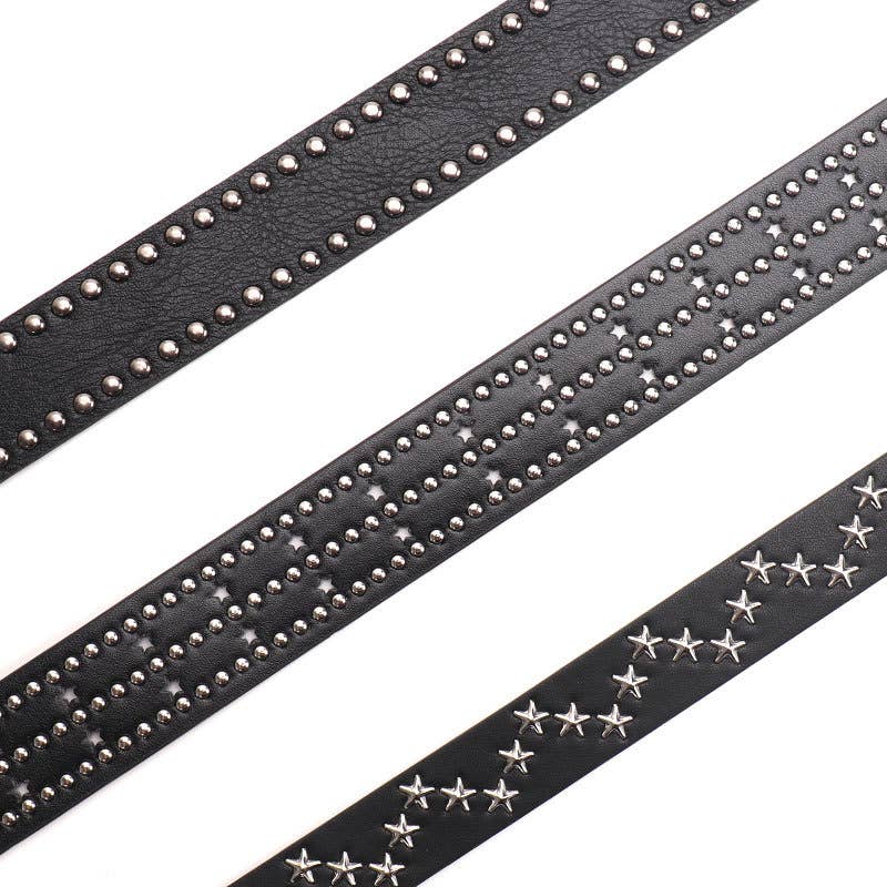 Riveted five-star punk hot girl jeans women belt