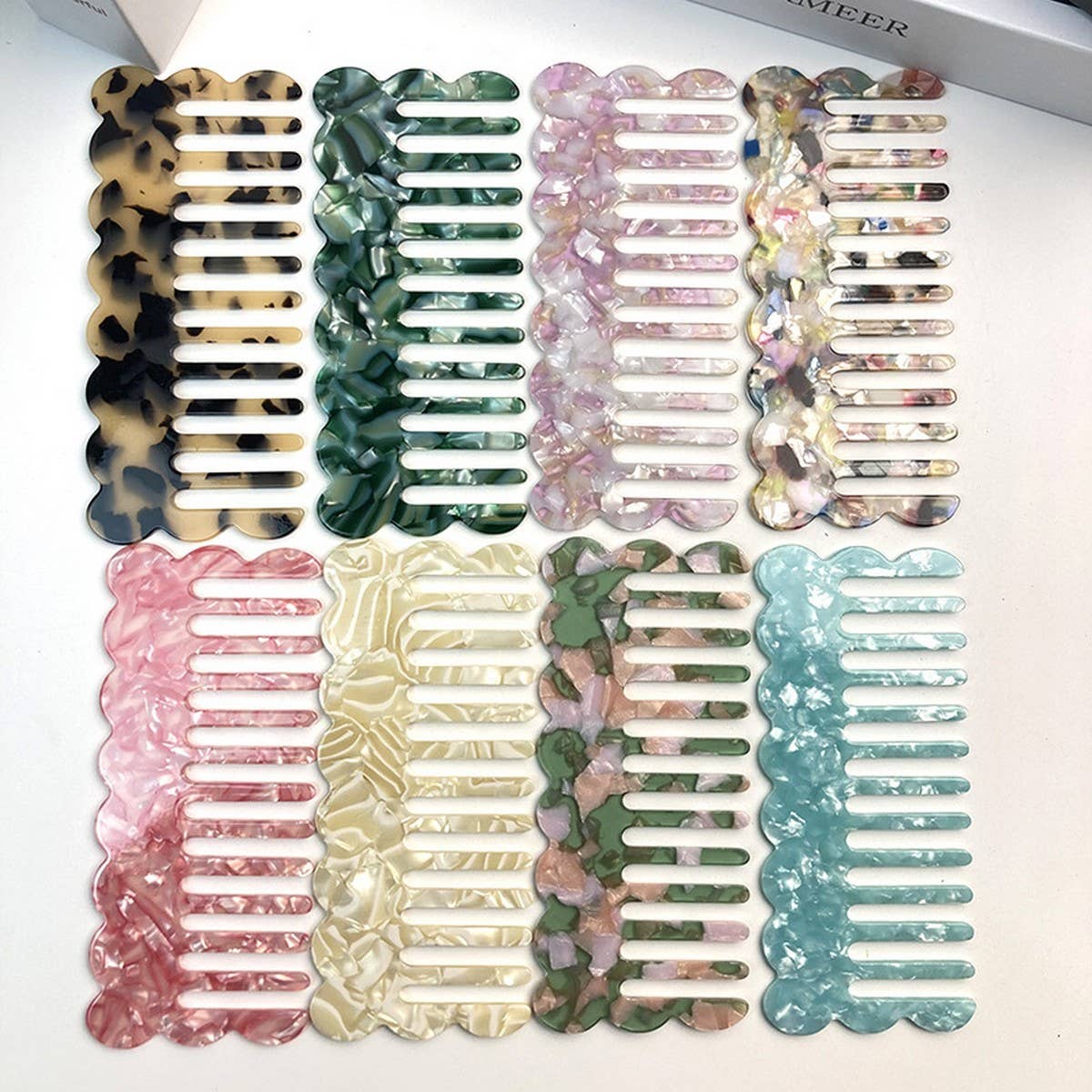 Cute Dog Wide-Tooth Comb Colorful Acetate Brush