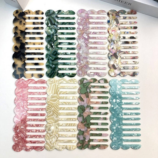 Cute Dog Wide-Tooth Comb Colorful Acetate Brush
