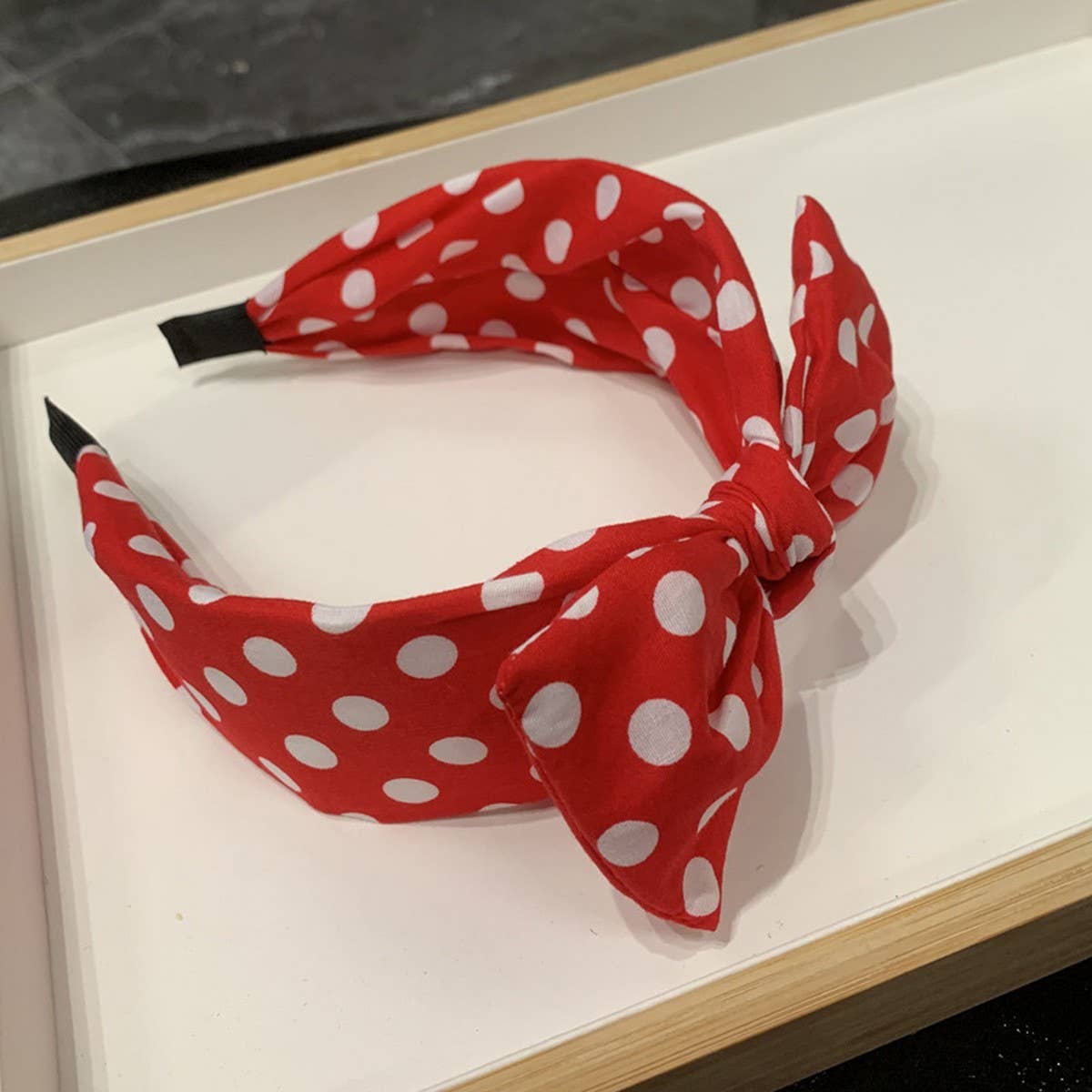 FRENCH STYLE BIG BOW DOT SIMPLE HEADBAND