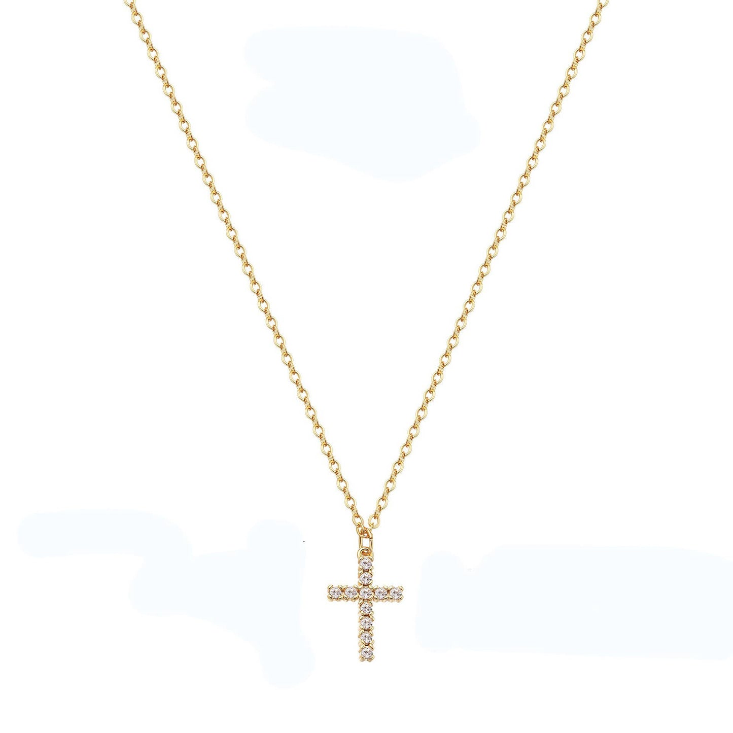 Cross necklace is a full diamond collarbone chain