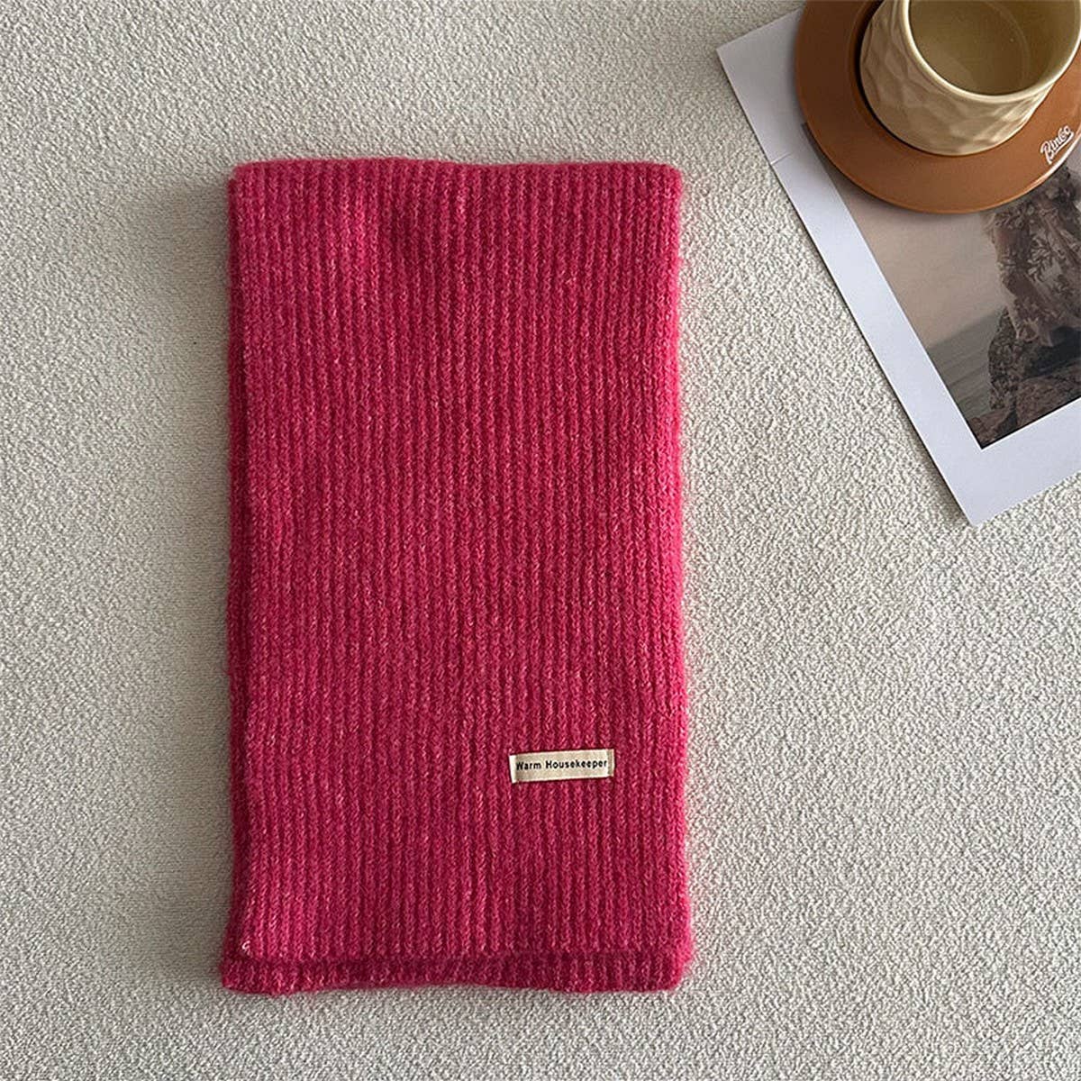 Winter solid wool blend scarf - soft and versatile