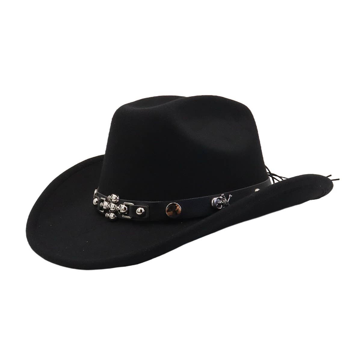 Western Ethnic Wool Cowboy Fedora Hat for Couples_CWAH04385