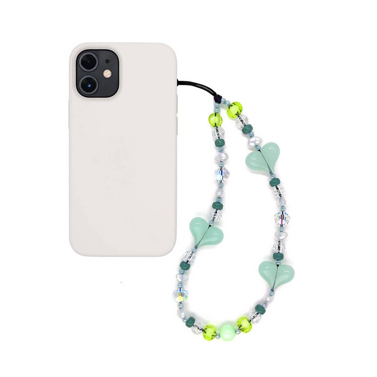 CWMM8723_HEART SIMPLE HIGH-GRADE BEADED MOBILE PHONE CHAIN