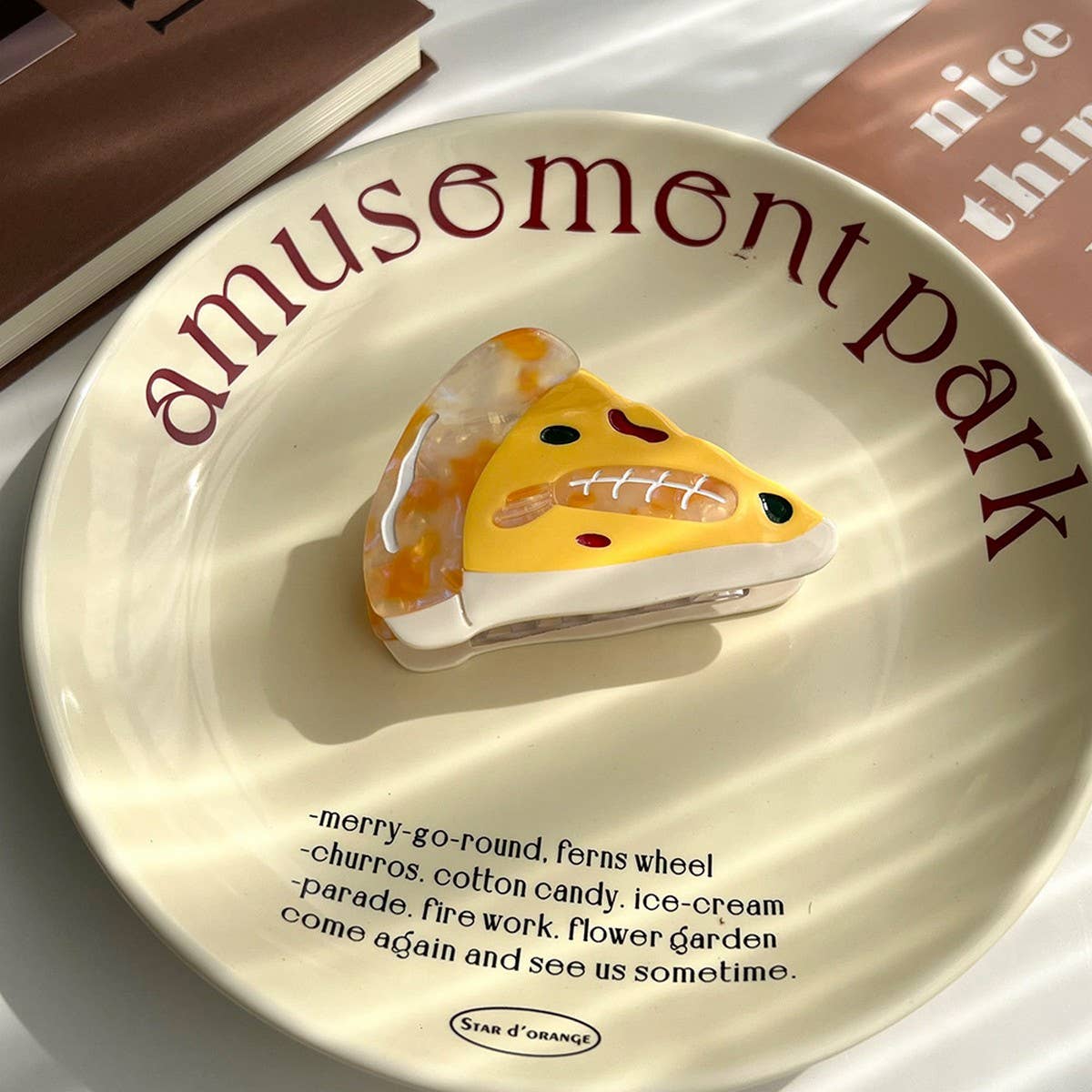 Creative Pizza Sandwich Acetate Claw?Fun Hair Clip