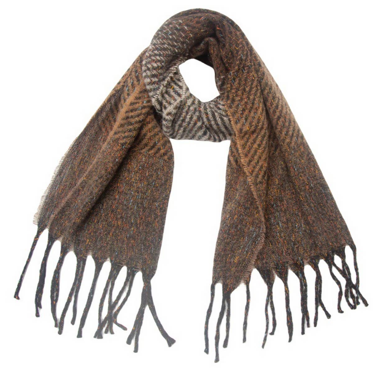 Gradient Tassel Scarf for Women - Winter Shawl