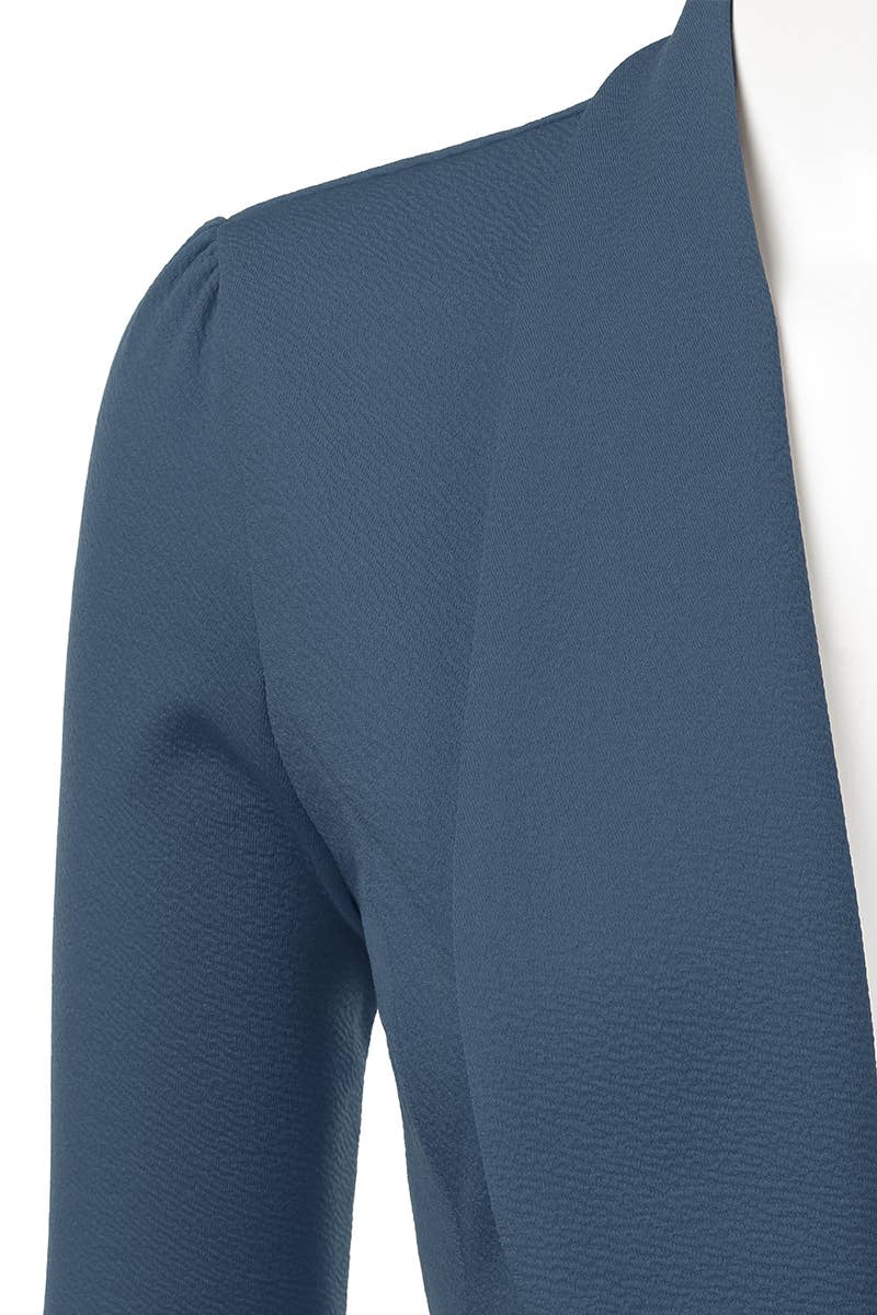 CWOBL089_Casual Work 3/4 Sleeve Open Front Blazer