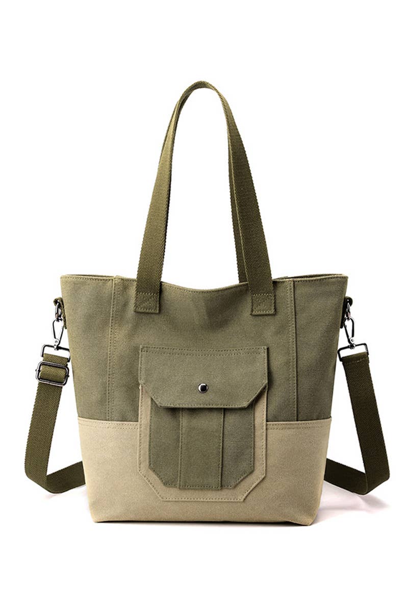 BIG POCKET CANVAS CROSS BODY SHOPPER BAG_CUAB0098