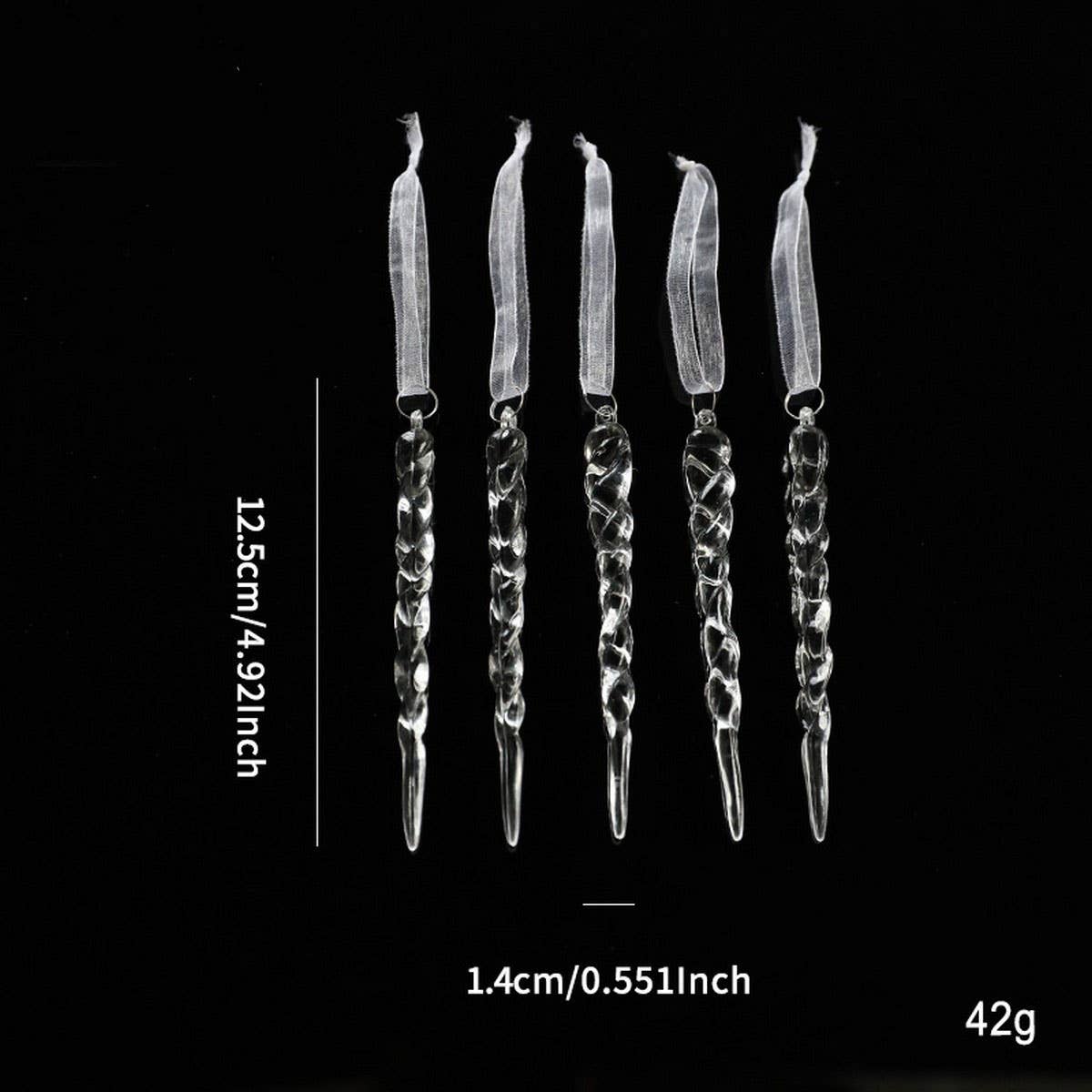 Clear Acrylic Snowflake Crystal Icicle Set Decor