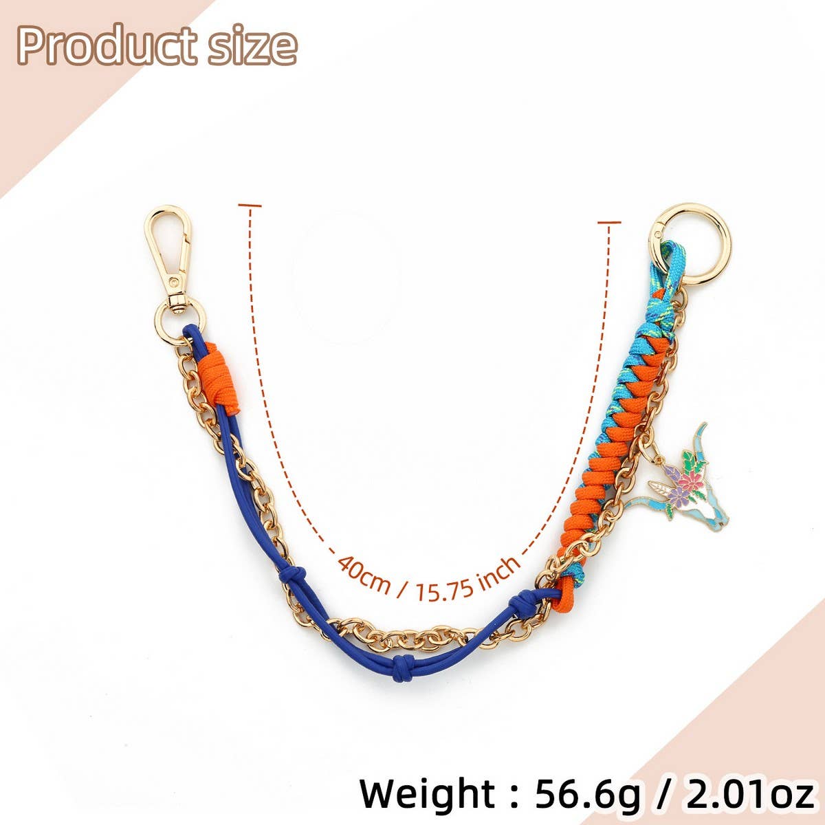 Handwoven Leather Keychain for Women¡¯s Bags_CUAB00438