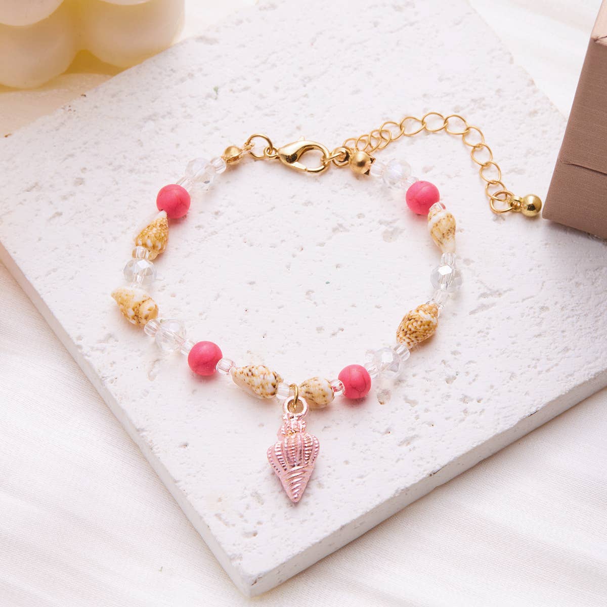 VERSATILE BEACH SHELL CONCH RICE BEAD BRACELET