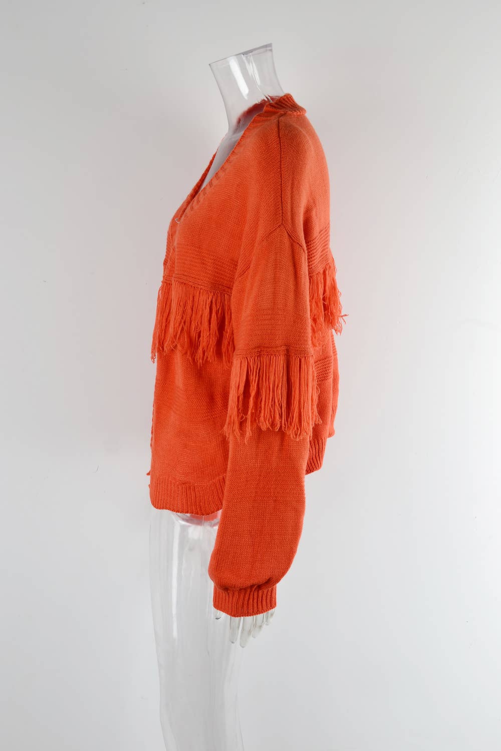 KNIT CARDIGAN FRINGE SWEATER CARDIGAN FOR WOMEN