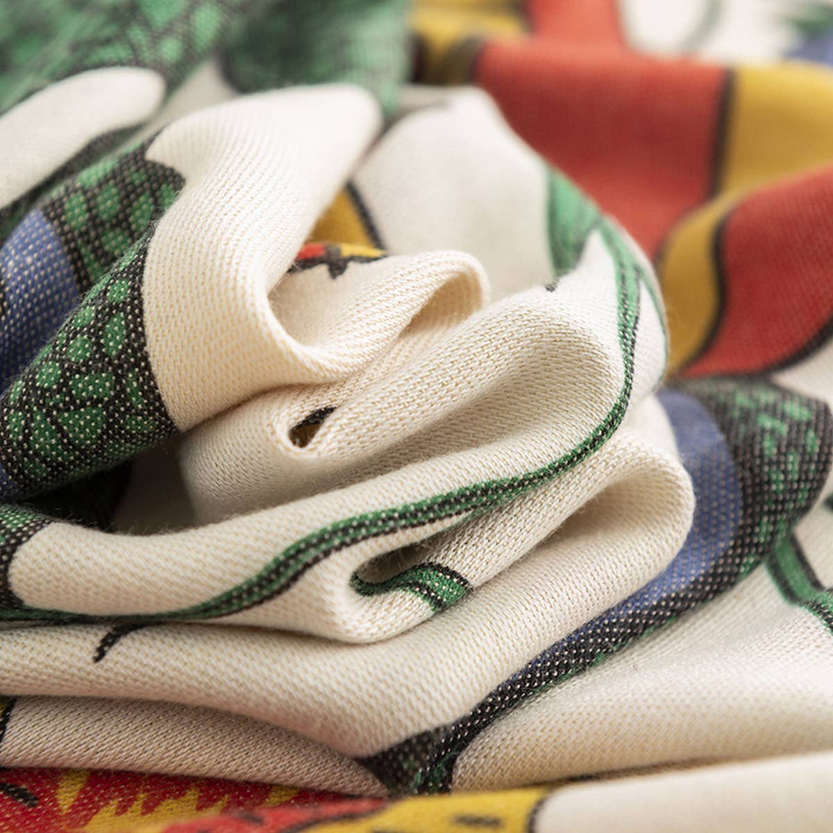 RETRO CLIP-ON LARGE FLOWER WARM SHORT BEARD SCARF_CWASC0487