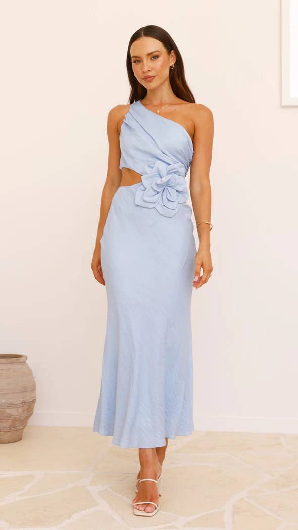 Stylish slim sexy solid color strapless dress