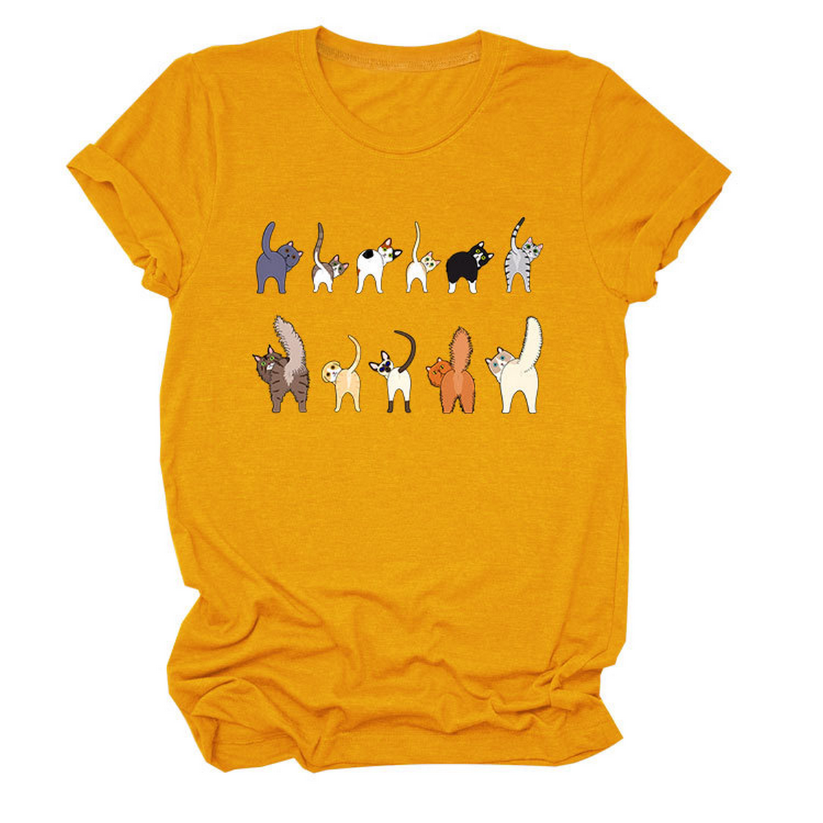 Cute Cat Graphic Tee ? 11 Cats Turn Around