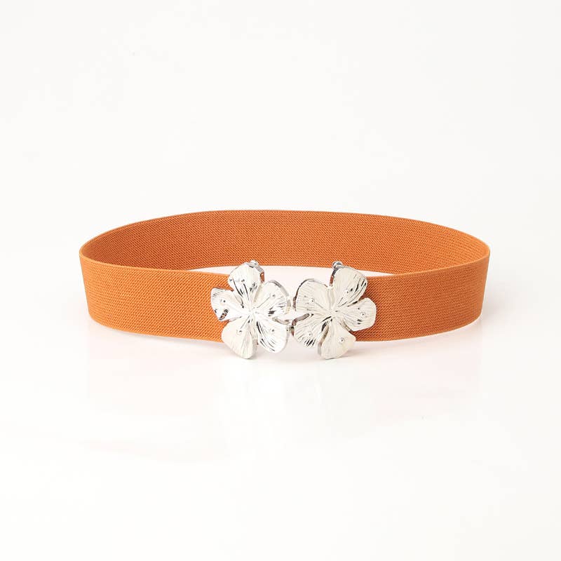 Fashionable flower-buckle decorated belt