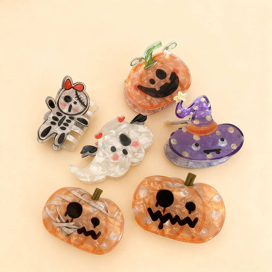 CWAHA07707_HALLOWEEN PUMPKIN CLAW SHARK HAIR CLIP