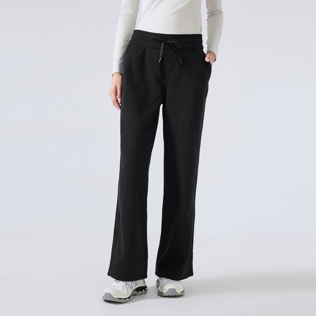 Women's Fleece Lined Wide-Leg Sweatpants