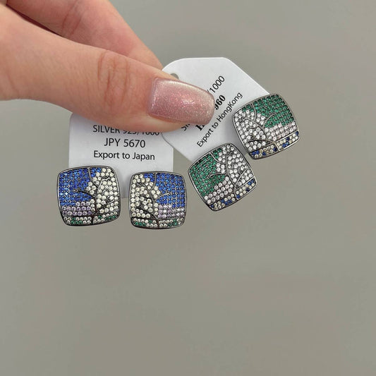 VERSATILE SQUARE ZIRCONIA EARRINGS