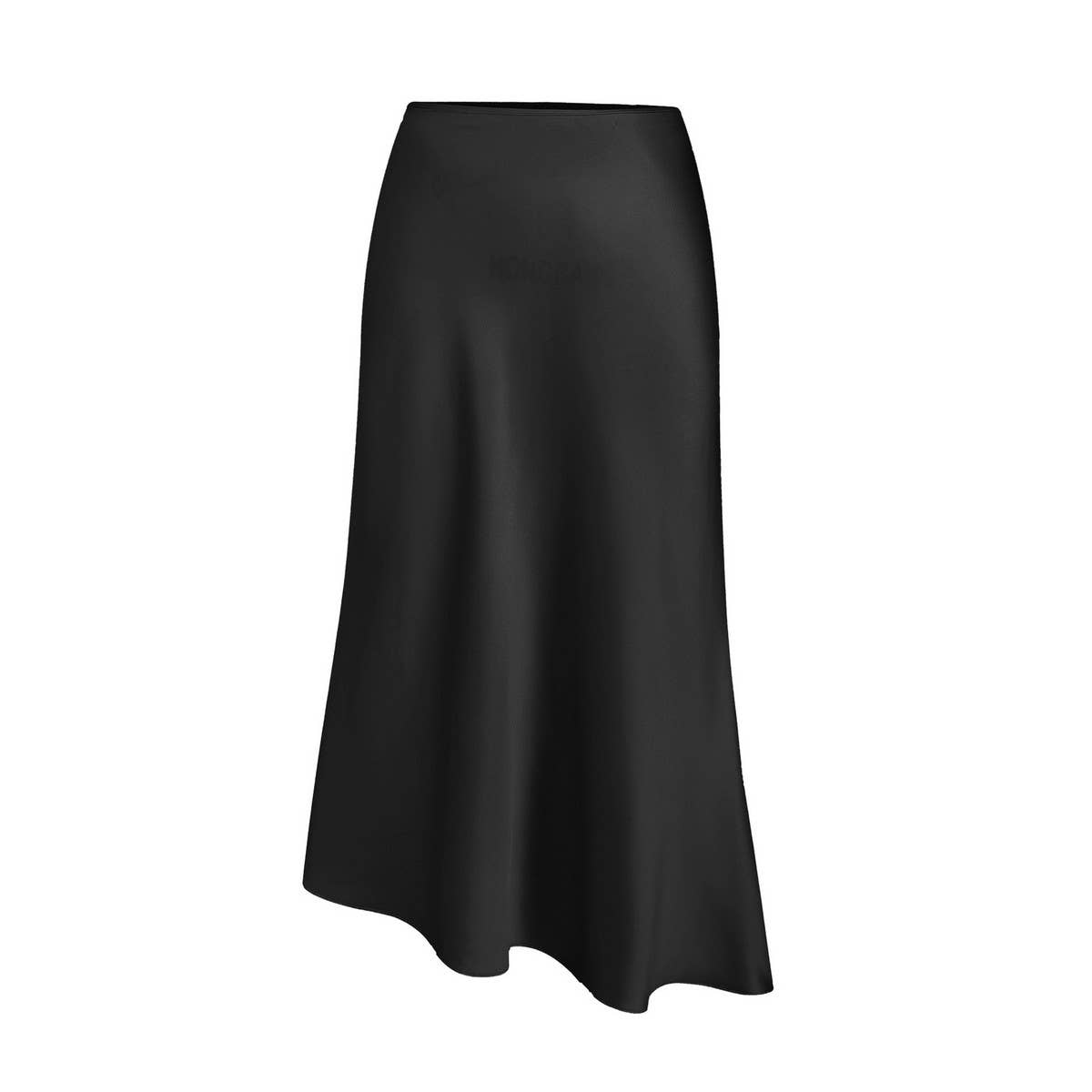 SATIN SKIRT ASYMMETRIC HIGH WAIST MAXI SKIRT