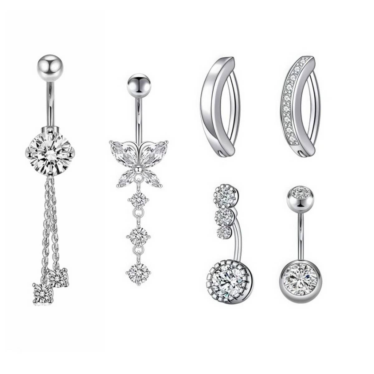 Butterfly CZ Belly Button Ring ??Body Piercing_CWMM9178