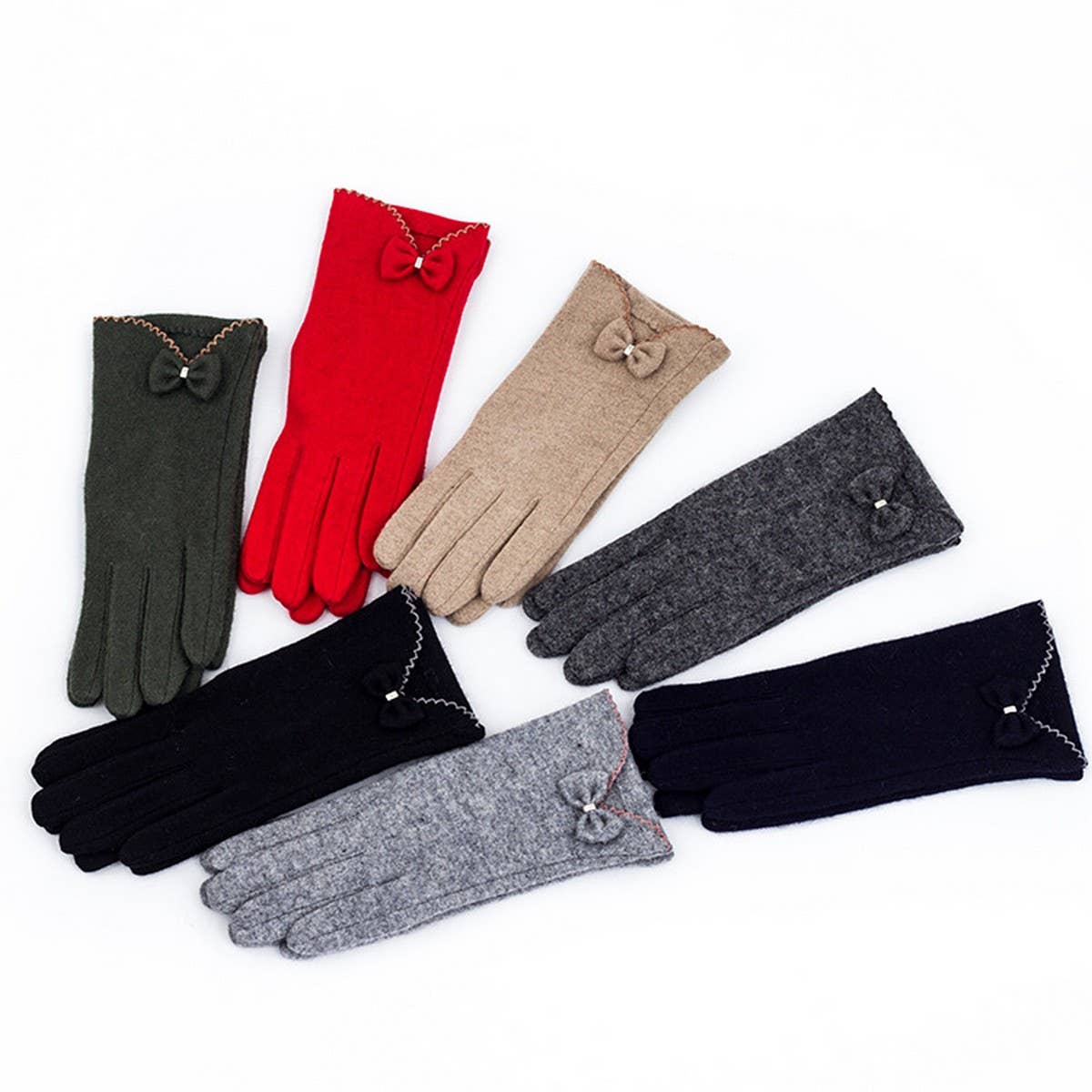 WOMEN'S FASHION BOW TOUCH SCREEN GLOVES_CWMM1555