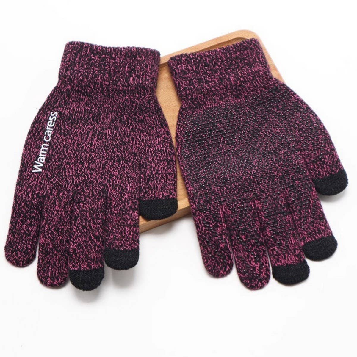 NON-SLIP STUDENT KNITTED WOOL TOUCH SCREEN GLOVES_CWAG0193