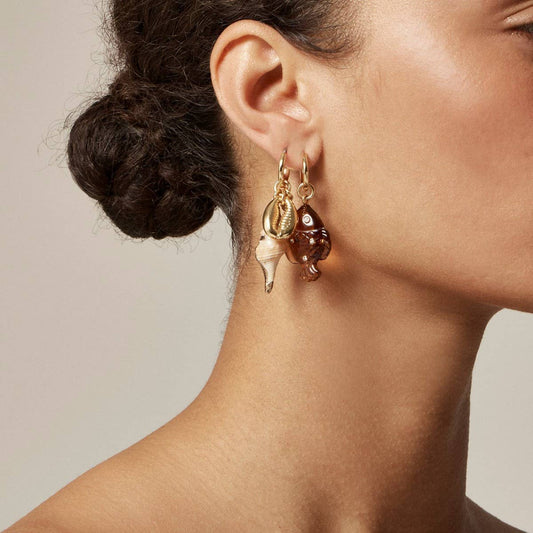 Creative Summer Fish And Conch Earrings