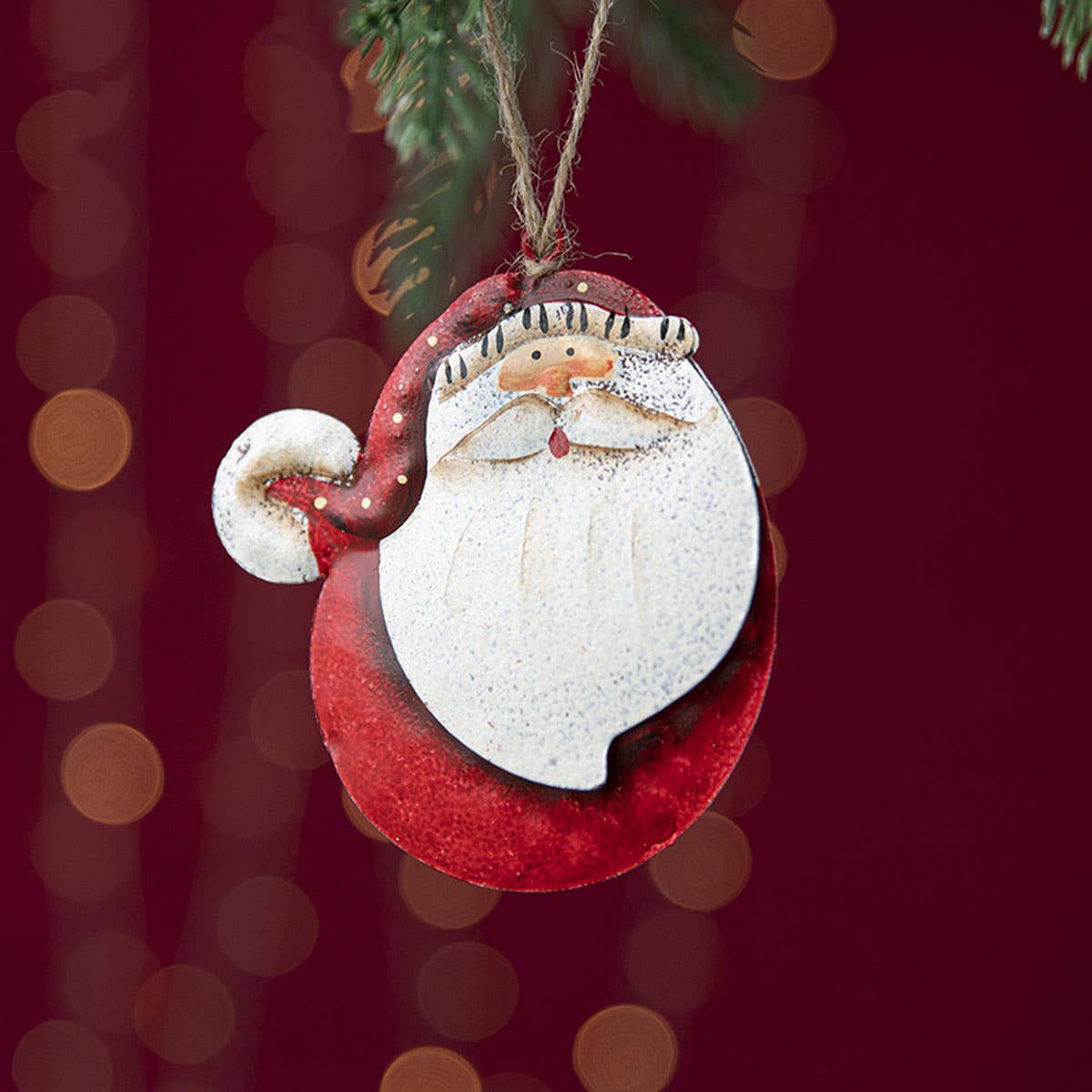 Rustic Iron Angel Santa Snowman Tree Hanging