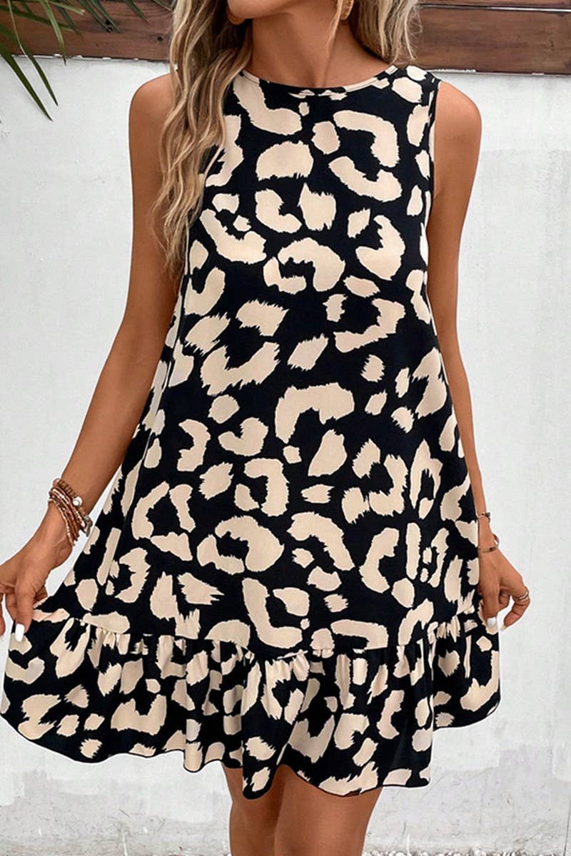 CWDSD8203_NEW SUMMER SLEEVELESS LACE-UP DRESS