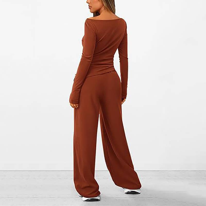 ASYMMETRICAL JACKET AND TROUSERS TWO-PIECE SET