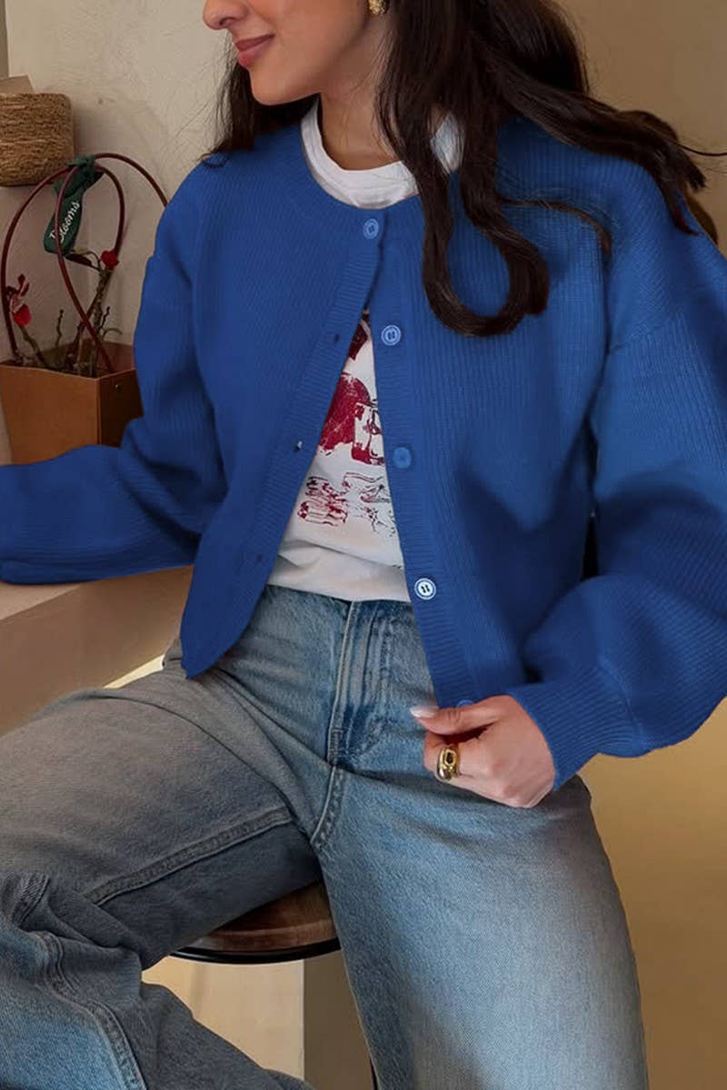 CWOCAL00777_SOLID COLOR BUTTON LONG SLEEVE KNITTED JACKET