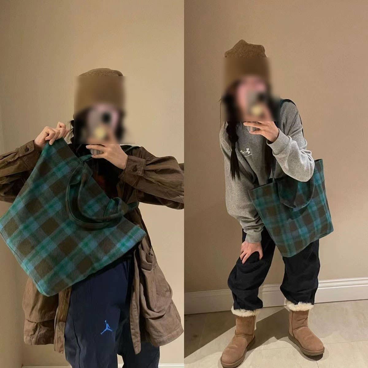 FASHIONABLE ALL-MATCH WOOL PLAID SHOULDER HANDBAG_CWAB4099