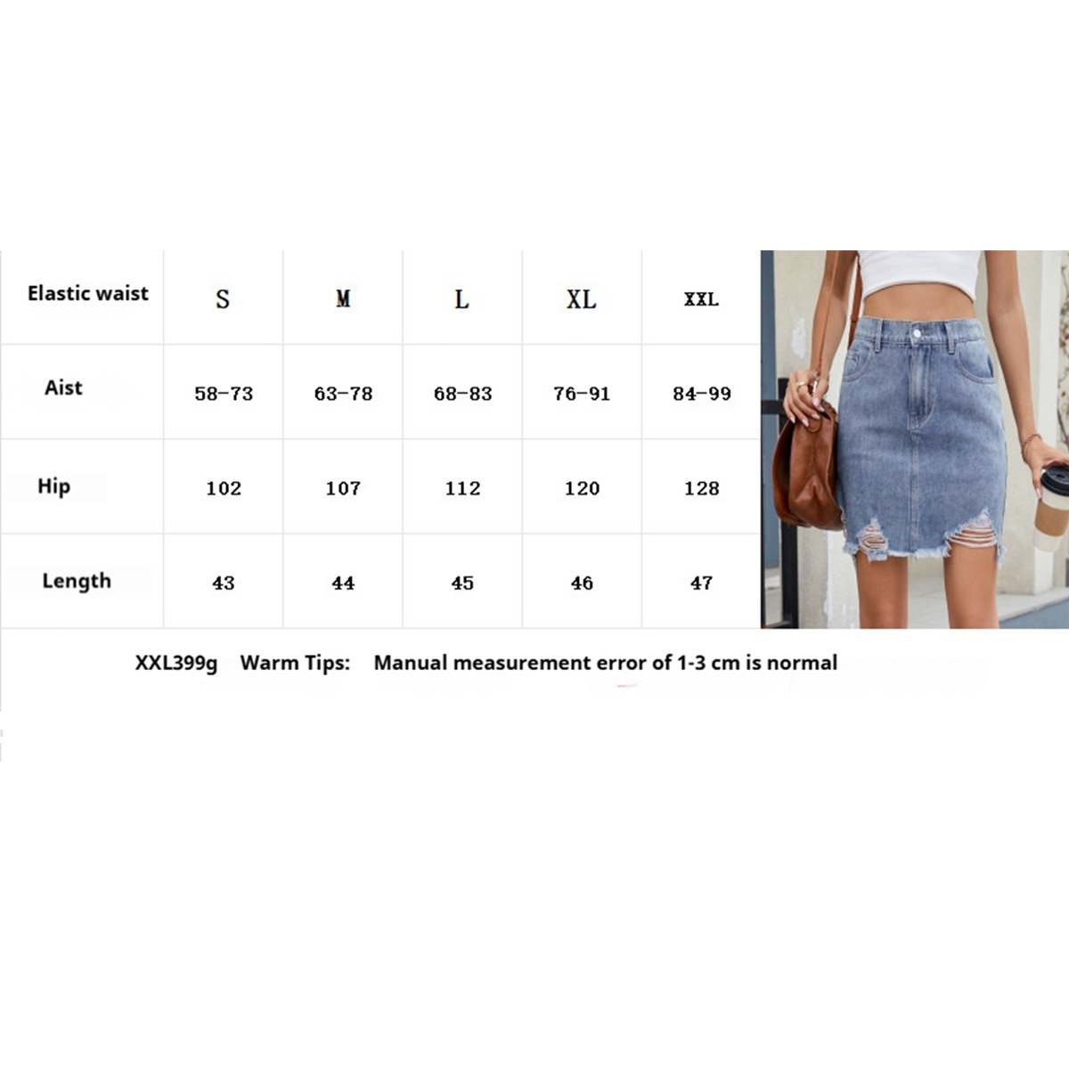 Trendy Washed Denim Ripped Mini Skirt Women