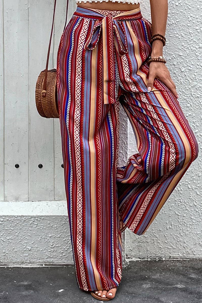 CWBLP0763_PRINTED ELASTIC WAIST WIDE-LEG TROUSERS