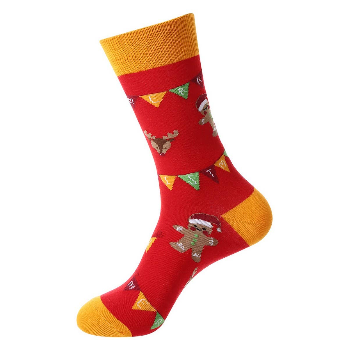 CHRISTMAS ELK SNOWMAN MIDDLE TUBE COTTON SOCKS