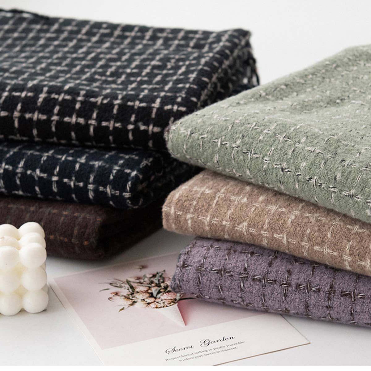 Soft Plaid Scarf - Vintage Tassel Women's Wrap_CWASC1001